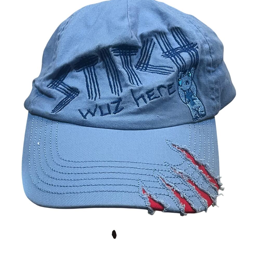 Disney‎ Lilo & Stitch Youth Hat Blue Embroidered Distressed Brim Cap
